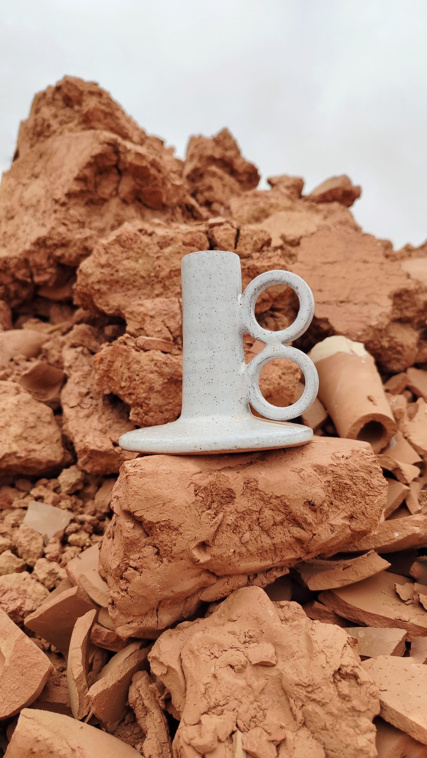 Bougeoir céramique artisanal minimaliste fait main – Maison Dar Anwar