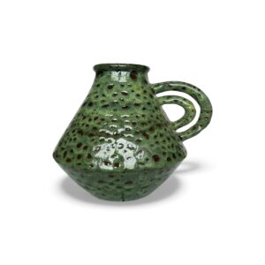 Eolia Vert Profond — Vase sculptural aux anses asymétriques