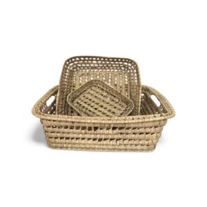 Lot de 3 panières en raphia