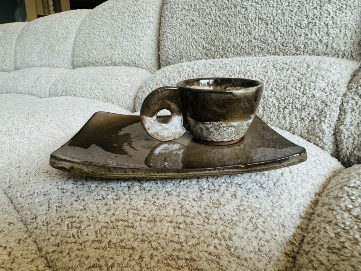 Tasse expresso céramique artisanale Horizon Ambrée — Maison Dar Anwar
