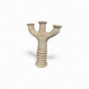 NEVA – Bougeoir en terre cuite blanchie