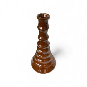 Sculptura Ombre Incandescente — Bougeoir sculptural en céramique brun lumineux