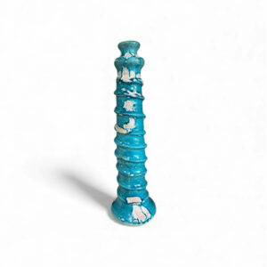 TURQUOISE LOOP – Bougeoir XL torsadé en terre cuite turquoise