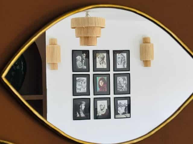 AYN — miroir laiton forme œil artisanal fait main