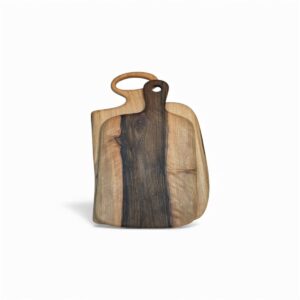 TERRANO — Lot de 2 planches en noyer massif aux veines noires (pièces artisanales)