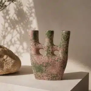 AÏTARA • Poterie Berbère Pop Rose et Moucheté Vert