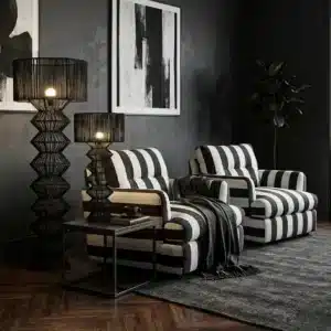 AMANE — Lampe à poser en corde noire artisanale 67cm