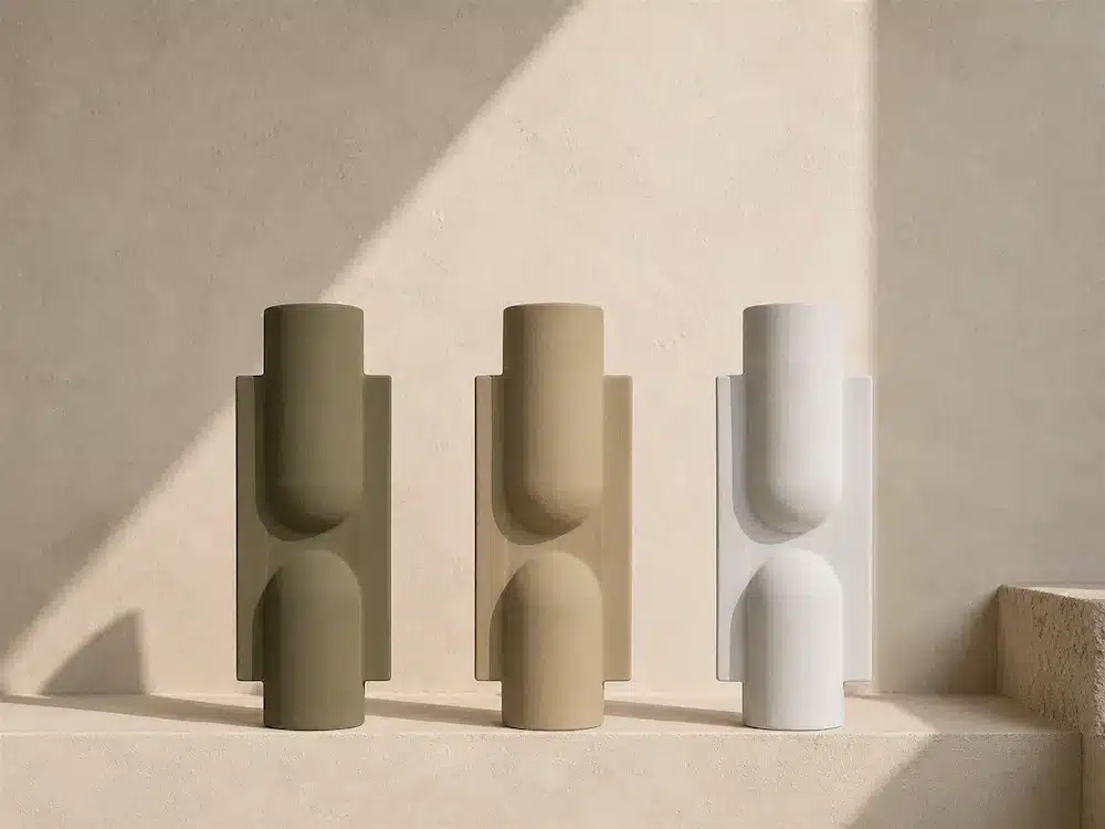 CARAVANE I (SEL BLANC) • Vase Totem en Terre Cuite 34cm – Image 2