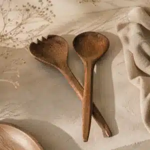 DUETTO — Couverts à salade en noyer massif artisanal