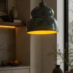 ÉMAUX VIVANTS BLEU MÉTAPHYSIQUE — Suspension artisanale en céramique