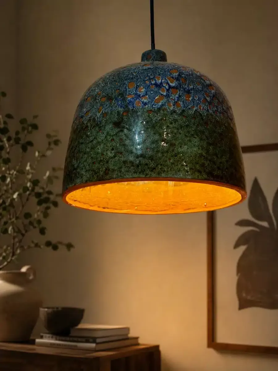 ÉMAUX VIVANTS NUIT ÉMAILLÉE — Suspension artisanale en céramique