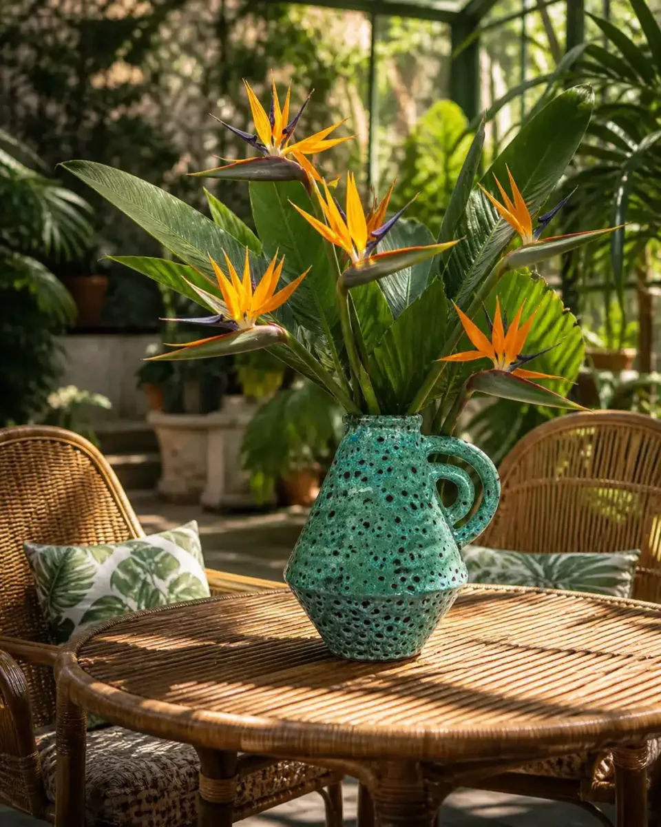 EOLIA TURQUOISE LAGON — Vase asymétrique en céramique