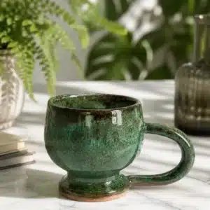 LAGUNE — Tasse en céramique artisanale vert d'eau