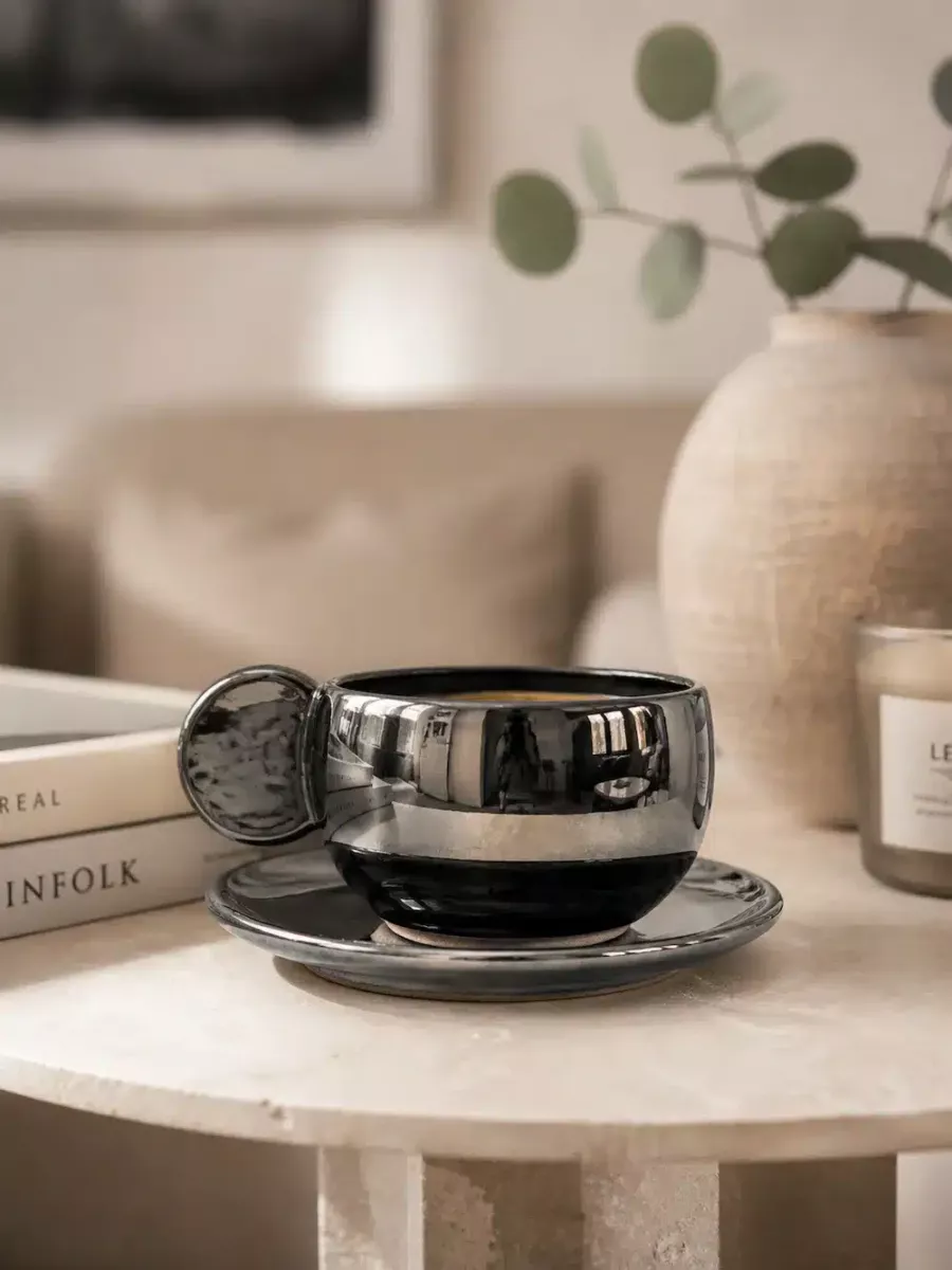 MIROIR DU SUD — Tasse artisanale effet métallisé