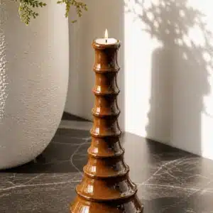 SCULPTURA OMBRE INCANDESCENTE — Grand bougeoir en céramique