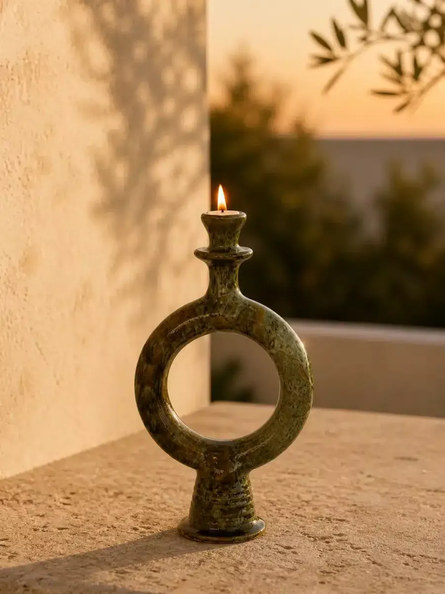 SOLEYA NOMADE — Bougeoir en terre cuite