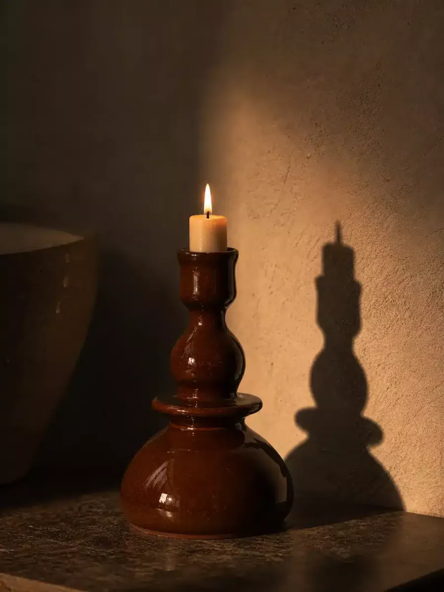 TERR’ART OMBRE INCANDESCENTE — Bougeoir en céramique