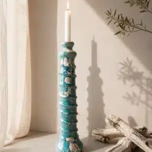 TURQUOISE LOOP • Bougeoir Torsadé XXL 60cm