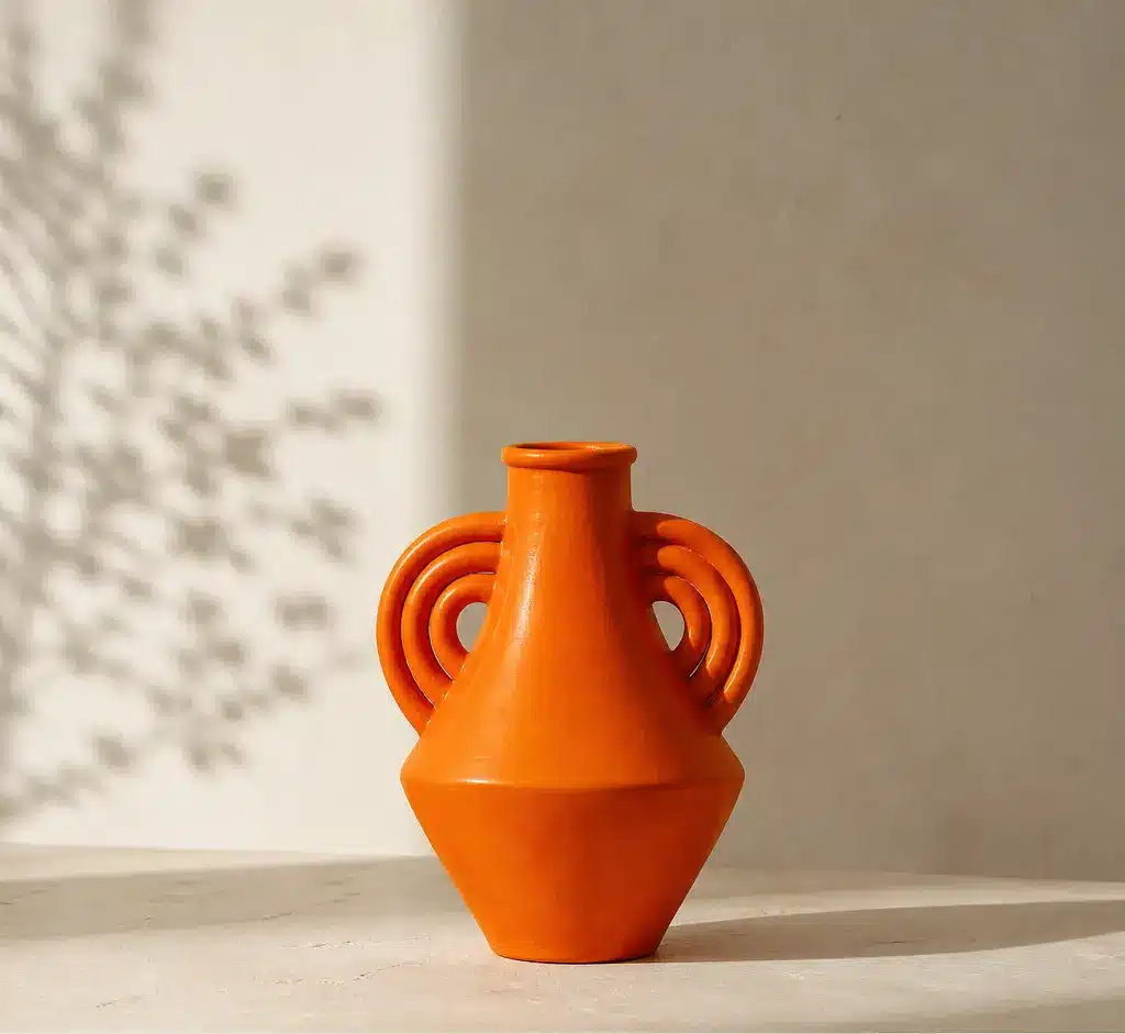 ZAFRA — Vase en tadelakt orange solaire