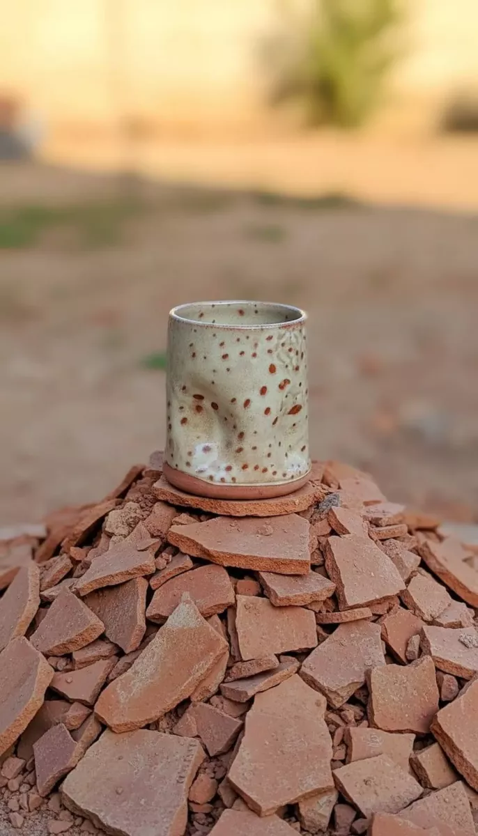 Tasse Vagues du désert céramique ondulée artisanale – Maison Dar Anwar