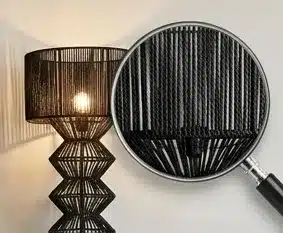 AMANE — Lampe à poser en corde noire artisanale 67cm – Image 2